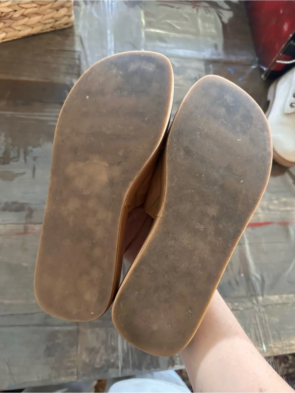 Mollini Garnell Dark Tan Leather Platform Slide